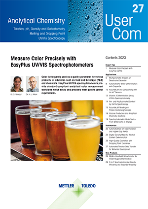 This issue of the annual UserCom focuses on industry specific techniques and application and presents two new products in spectroscopy and refractometry.