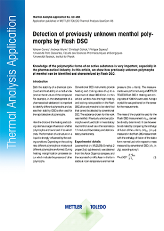 Detection of Previously Unknown Menthol Polymorphs by Flash DSC - Thermal Analysis Application