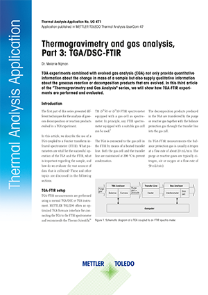 Thermogravimetry and Gas Analysis, Part 3: TGA/DSC-FTIR - Thermal Analysis Application