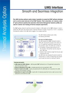 STARe Software Option LIMS Interface Datasheet