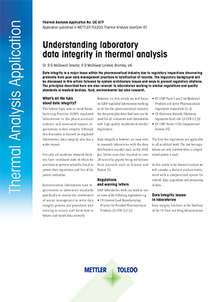 Datenintegrität bei der thermischen Analyse