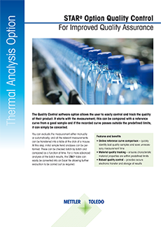 Datasheet: STARe Software Option Quality Control