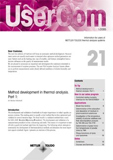 Thermal Analysis UserCom 21