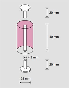 Figure 1. The die used for preparing disks from powders and shavings (dimensions are in mm, barrel and plunger are made of tool quality steel).