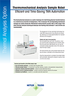 Datasheet: Thermomechanical Analysis Sample Robot