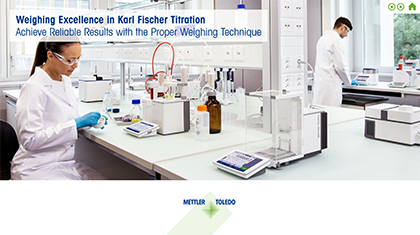 Weighing guide for KF titration.