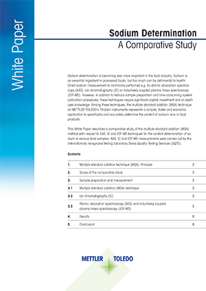 White paper of the multiple standard addition (MSA) technique for sodium determination in food