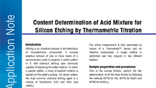 Acid Mixture Determination in Silicon Etching Bath