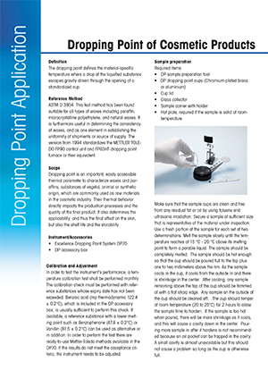 Dropping point of cosmetic products