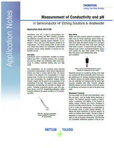 Measurement of Conductivity and pH in Semiconductor HF Etching Solutions & Wastewater