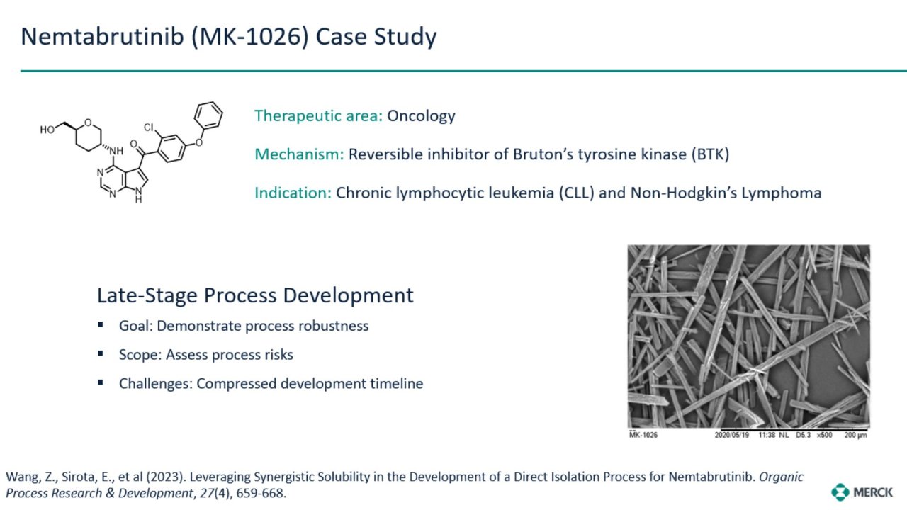 späte pharmazeutische entwicklung von nemtabrutinib mk-1026 bei merck