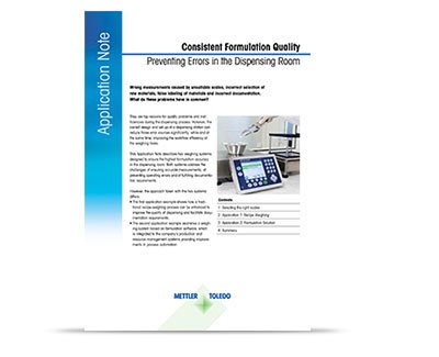 Recipe Weighing v. Formulation 