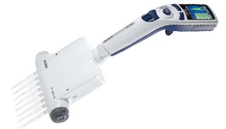 elektronisk multikanalpipette med justerbart afstandsstykke 