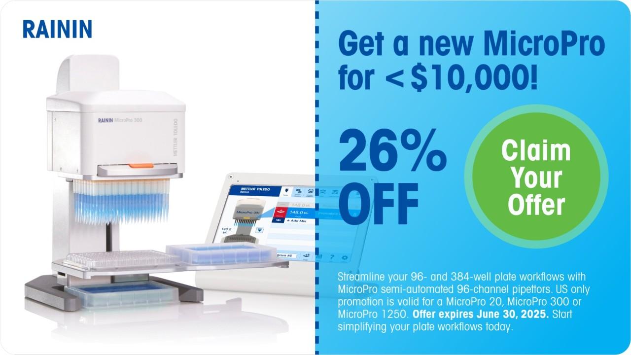 save money off the rainin micropro 96 channel pipette