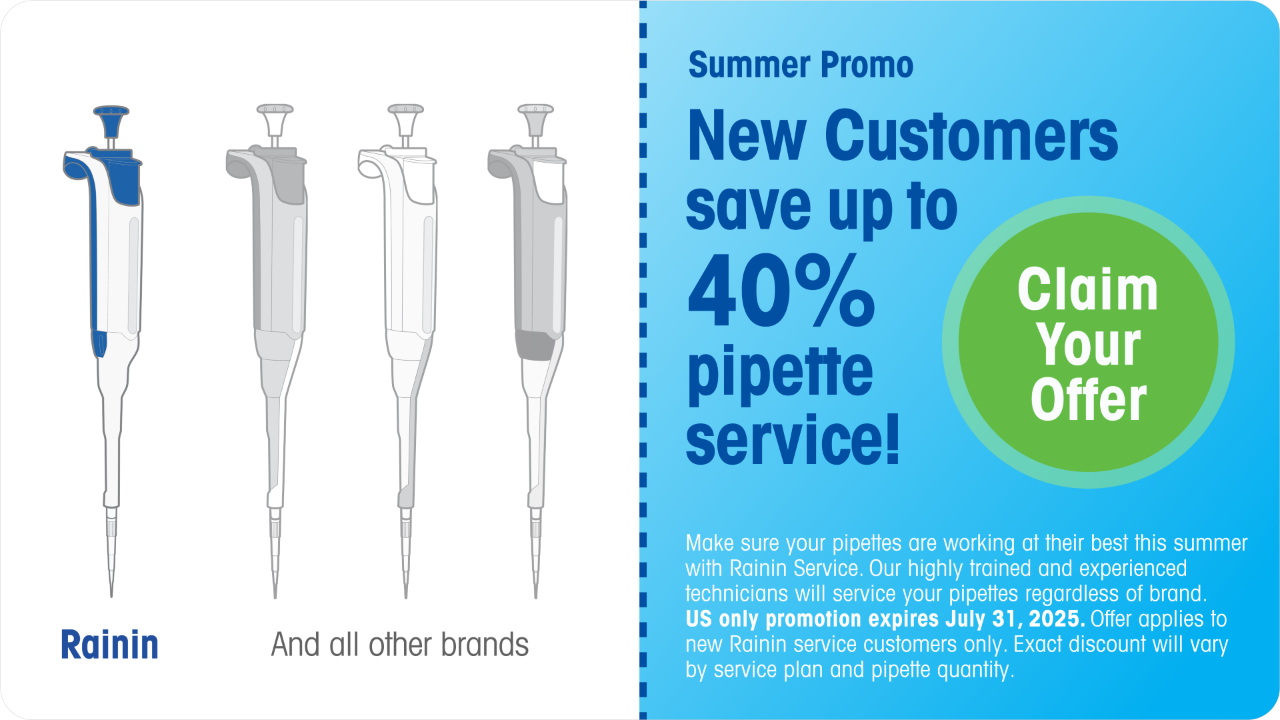 save up to 40 percent off pipette service