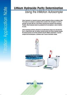 InMotionオートサンプラーを用いた水酸化リチウムの純度測定