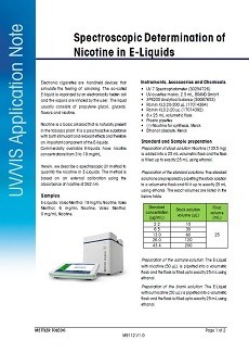 Spectroscopic Determination of Nicotine in E-Liquids