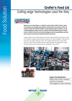 Crofters Food wählt METTLER TOLEDO
