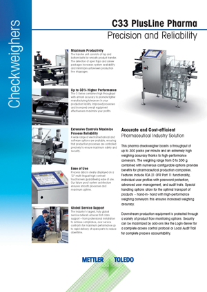 C33 PlusLine Pharma Datasheet